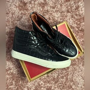 Vans Black Croc-Embossed High-Top Sneakers